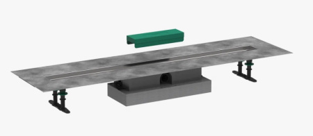 Трап Hansgrohe uBox universal 100, для душа, для установки вровень с полом, 100х11,3 см, с гидрозатвором, горизонтальный выпуск, нержавеющая сталь/пластик, прямоугольный, для внешних частей RainDrain Rock и RainDrain Match