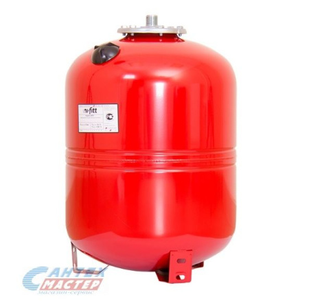 Бак расширительный 80 л (красный) Uni-Fitt WRV80 на ножках, на пол, вертикальный, мембранный, накопительный, напольный, для воды, антифриза, системы водяного отопления закрытого типа