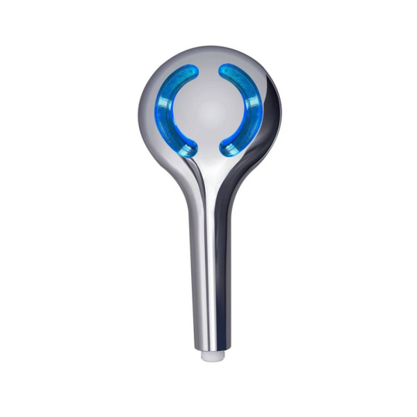 Душевая лейка Olives D173LED светодиодная, круглая, хром, ABS пластик, 3 режима, 125х274 мм