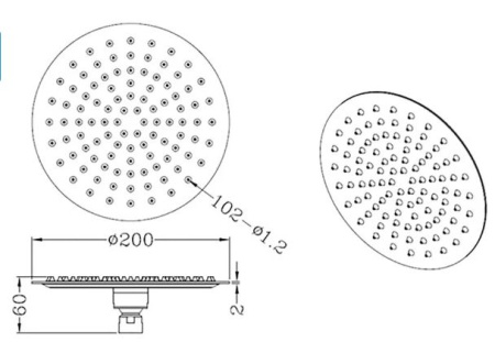 Верхний душ Smart плоский круглый хром SM1484AA_R