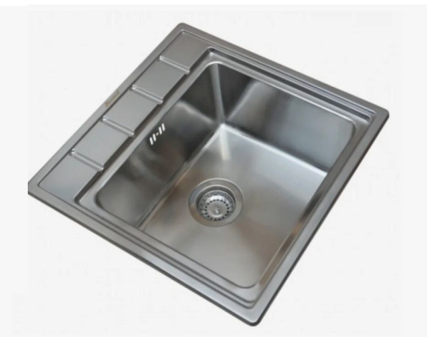 Мойка Seaman Eco Roma 50х50х20 см врезная, микросатин, нержавеющая сталь, без отверстий, квадратная SMR-5050A.0