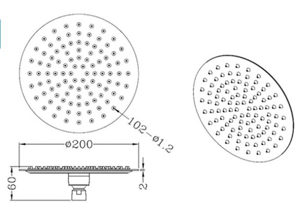 Верхний душ Smart плоский круглый хром SM1484AA_R