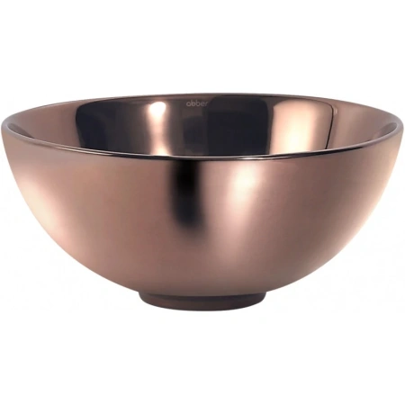 Раковина ABBER Bequem, 32х32х14 см, накладная, керамическая/фаянсовая, круглая, цвет розовое золото, без отверстия под смеситель, без слив-перелива, умывальник