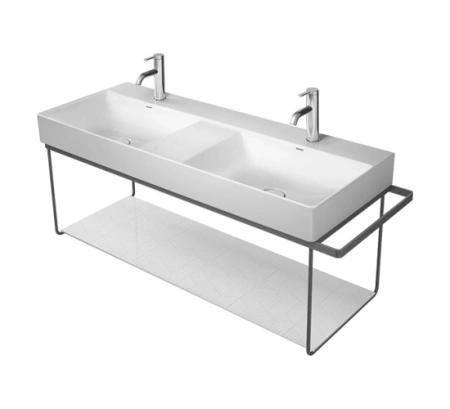 Консоль DURAVIT DuraSquare для раковины 126,5x45,1x42,5 см, подвесная, цвет хром, металлический каркас под раковину, тумба, прямоугольная, с полкой, с полотенцедержателем