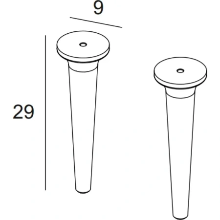 Ножки Cezares Idra для тумбы и пенала, 2 шт. размер 9х9х29 см дерево, цвет белый матовый (Bianco Opaco)