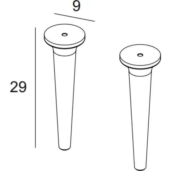 Ножки Cezares Idra для тумбы и пенала, 2 шт. размер 9х9х29 см дерево, цвет дуб табачный (Rovere Tabacco)