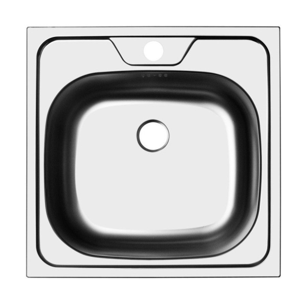 Мойка Ukinox Классика 48х48х16 см, врезная, нержавеющая сталь, матовый хром, квадратная CLM480.480 --T6K 0C