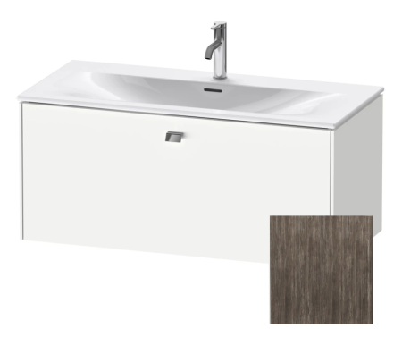 Тумба под раковину Duravit Brioso, 102х46,9х45,2 см, подвесная, 1 выдвижной ящик, ДСП, цвет: сосна терра/хром, шкафчик навесной, механизм доводчика, прямоугольная, правая/левая, для раковины D-Code, в ванную комнату