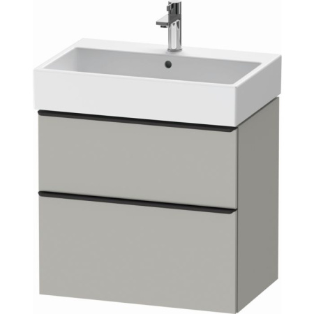 Тумба под раковину Duravit D-Neo, 68,4х44,2х62,5 см, подвесная, 2 выдвижных ящика, ДСП, цвет: бетонно-серый, шкафчик навесной, прямоугольная, правая/левая, в ванную комнату