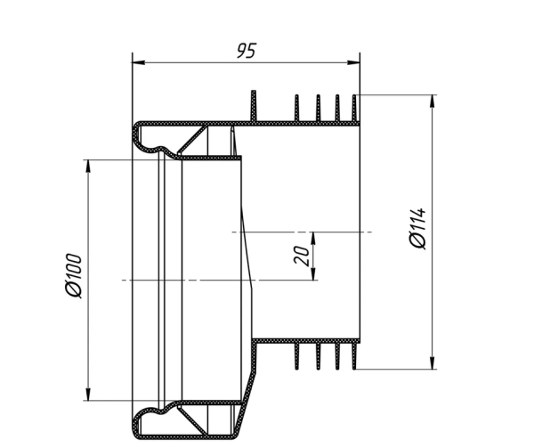 Манжета ANI 110" для подключения унитаза эксцентриковая W0410