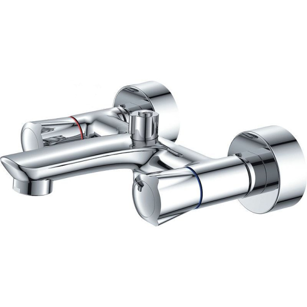 Смеситель для ванны/душа HAIBA CRON однозахватный, хромированный, настенный, излив 181 мм, неповоротный, силумин, цвет хром