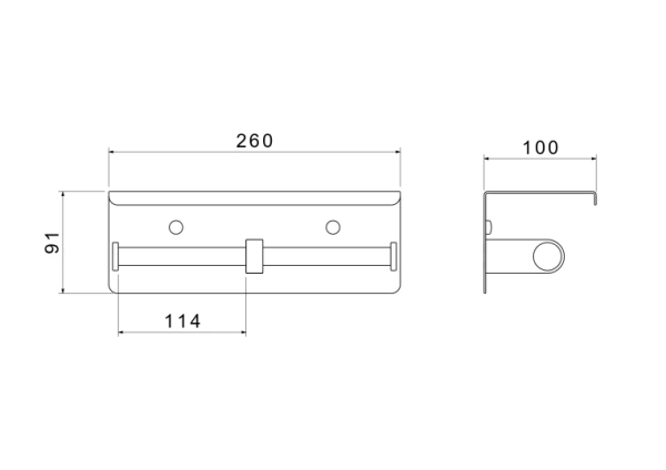 Держатель для туалетной бумаги Aquatek Оберон двойной, без крышки, с полкой, шлифованное золото, настенный, нержавеющая сталь, форма прямоугольная, для туалета/ванной, бумагодержатель