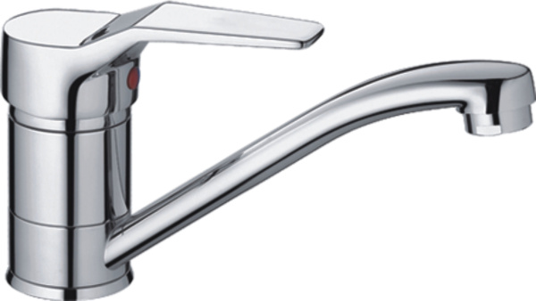 Смеситель для умывальника HAIBA однозахватный, поворотный, латунный, длина 165 мм, латунь, цвет хром