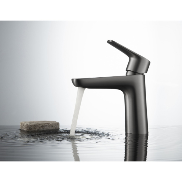 Смеситель для раковины/умывальника Aquatek Бетта однорычажный, неповоротный, фиксированный, излив длина 125 мм высота 98 мм латунь, цвет оружейная сталь 