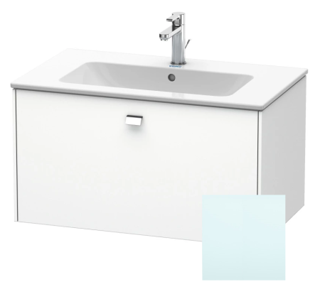 Тумба под раковину Duravit Brioso, 82х47,9х45 см, подвесная, 1 выдвижной ящик, ДСП, цвет: светло-голубой/хром, шкафчик навесной, механизм доводчика, прямоугольная, правая/левая, в ванную комнату