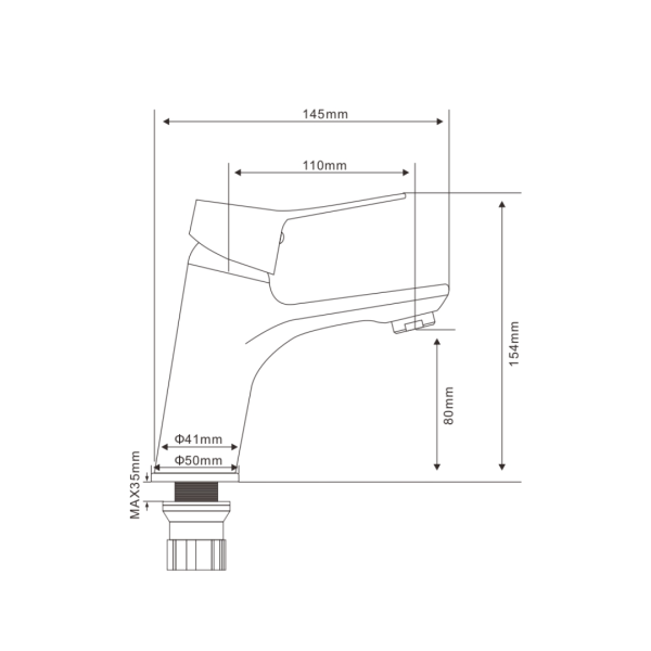 Смеситель для раковины/умывальника Olives Avia AV17100 однорычажный, неповоротный, керамический, длина излива 110 мм, латунь, цвет хром