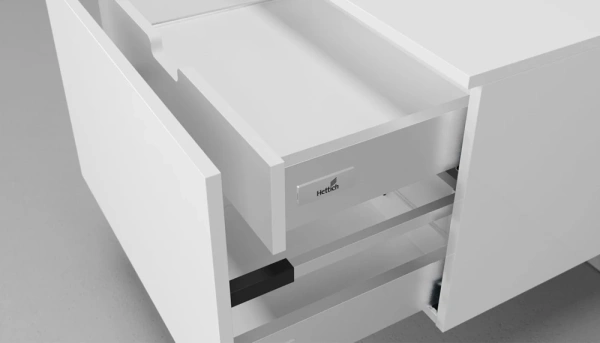 Тумба Velvex Unit 800-0-2, 800х480х400 мм, подвесная, цвет белый лед, два выдвижных ящика (один внутри другого), универсальная, в ванную комнату