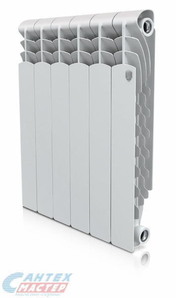 Радиатор алюминиевый Royal Thermo Revolution 500/80 (10 секций) боковое подключение, для отопления квартиры, дома, водяные, мощность 1810 Вт, настенный, батарея (Роял Термо)