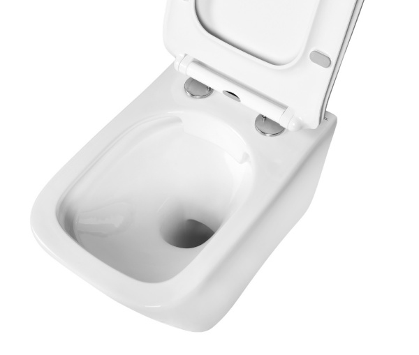 Унитаз подвесной Aquatek Дельта белый, 35х48х32 см горизонтальный (в стену) выпуск, с сиденьем микролифт, дюропласт, безободковый, каскадный слив, под скрытый бачок