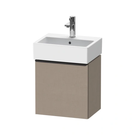 Тумба под раковину Duravit D-Neo, 43,4х32,2х44 см, подвесная, с распашной дверцей, ДСП, цвет: лен, шкафчик навесной, прямоугольная, левая, в ванную комнату