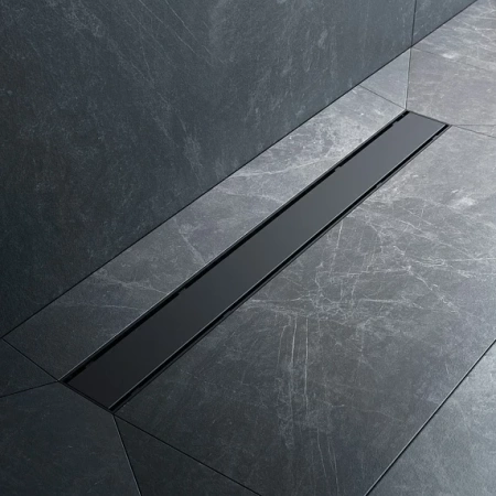 Душевой трап (лоток) AM.PM PrimeFlow 700 мм комбинированный затвор с черной матовой решеткой, под плитку, цвет черный матовый, выходная труба 50 мм, линейный