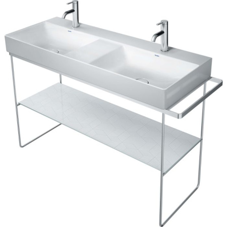 Полка Duravit DuraSquare для металлической консоли под раковину, размер 116,4х38 см, цвет: кубический рисунок, стеклянная, прямоугольная, вставка, для раковины, в ванную комнату