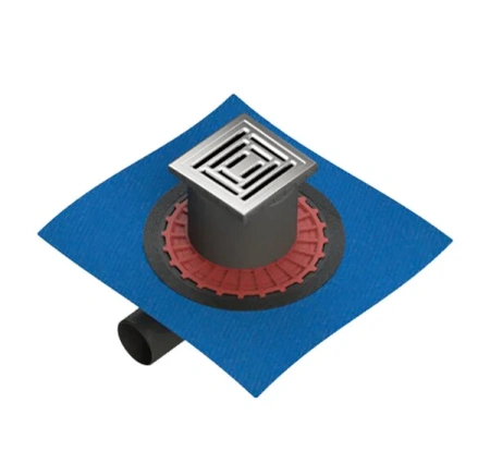 Душевой трап Vitra Square 15х15, SC800, цвет хром, для душа в полу, с гидрозатвором, горизонтальный выпуск, нержавеющая сталь, квадратный, душевой