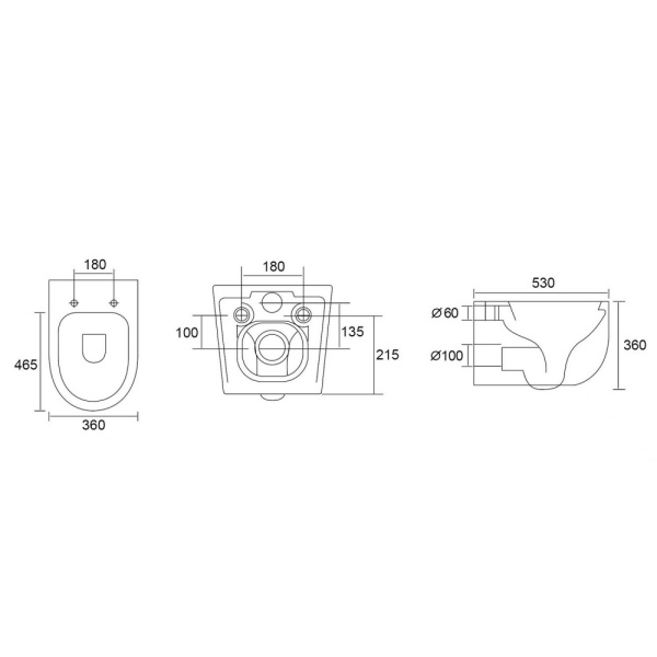 Унитаз подвесной ABBER Bequem 530х360х360 мм цвет белый, горизонтальный (прямой) выпуск, система антивсплеск, смыв торнадо, безободковый, с сиденьем микролифт, дюропласт, под скрытый бачок AC1104TN