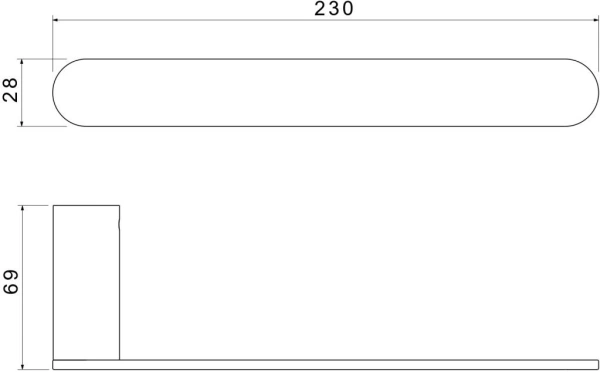 Полотенцедержатель Aquatek Лира одинарный, 230 мм настенный, неповоротный, нержавеющая сталь, для полотенец в ванную/туалет/душевую кабину, цвет хром