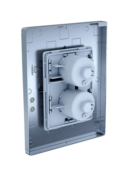 Кнопка смыва Aquatek Pneumo N прямоугольная, цвет хром матовая, пластик, клавиша управления (клавиши прямоугольные) для сливного бачка, инсталляции унитаза, двойная, пневматическая, панель, размер 156х197х10 мм