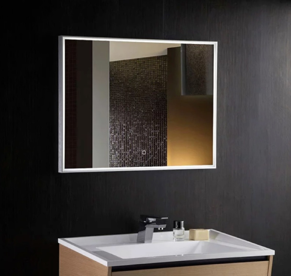 Зеркало Azario Сантана, 120х80 см, с LED/ЛЕД-подсветкой, с диммером, прямоугольное, выключатель сенсорный, для ванны, навесное/подвесное/настенное