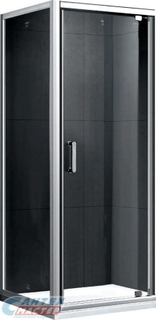 Душевой уголок Gemy Sanny Bay 90х90х190 см, без поддона, квадратный, без крыши, одна распашная дверь, стеклянный, пластиковый, полированный хромированный профиль, комплект, для душа, ванной, квартиры, дома, дачи, размеры, метр, литой, литьевой
