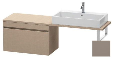 Тумба/шкафчик для консоли/столешницы Duravit DuraStyle под раковину 80х47,8х51,2 см, подвесная, ДСП, цвет: лен/базальт, 1 выдвижной ящик, прямоугольная