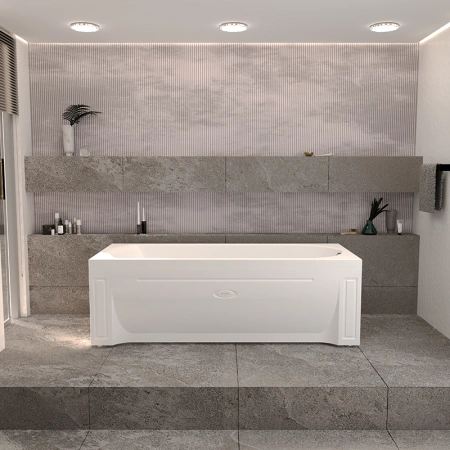 Ванна РАДОМИР Аврора, каркас (РАЗБОРНЫЙ) 170х70 пристенная, акрил, цвет- белый, (без гидромассажа, сифона, фронтальной панели), прямоугольная, антискользящее покрытие, каркас из профиля 25мм, 5 опор