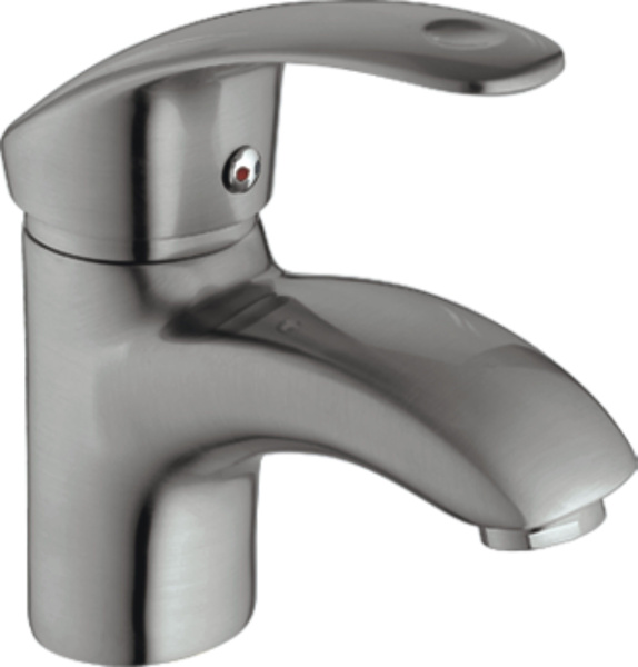 Смеситель для умывальника HAIBA однозахватный, неповоротный, латунный, длина 157 мм, латунь, цвет сатин