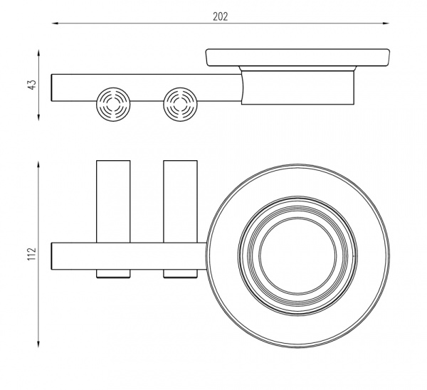Мыльница с держателем ABBER Osten 316 настенная, нержавеющая сталь/стекло, подвесная, округлая, для душа/ванны/мыла, в ванную комнату, цвет матовое стекло/оружейная сталь брашированная AA1858BGG