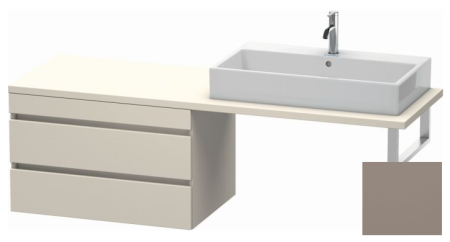 Тумба/шкафчик для консоли/столешницы Duravit DuraStyle под раковину 80х54,8х51,2 см, подвесная, ДСП, цвет: серо-коричневый/базальт, 2 выдвижных ящика, прямоугольная