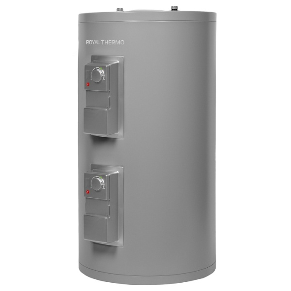 Водонагреватель Royal Thermo RWH 200 XL 200 л. электрический, напольный, накопительный 6 кВт 1105х581х581 мм, 220/240 В, (цвет серый, круглый), подводка верхняя, (бойлер, водогрей) эмалированная сталь