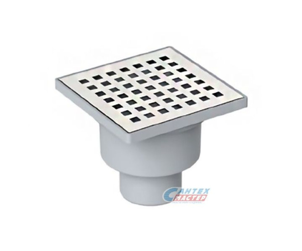 Сливной трап Berges Trend 100х100 вертикальный выпуск слив D50 хром