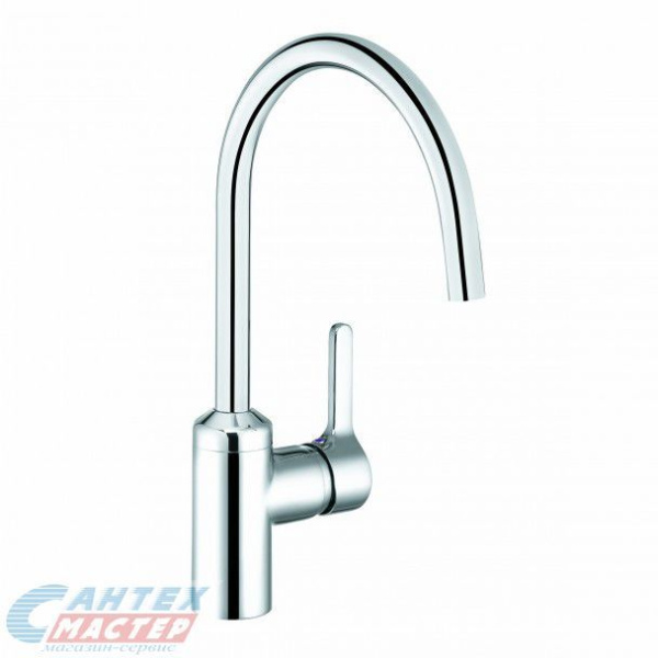 Смеситель для кухни/мойки Kludi Bingo Star однорычажный, керамический, с поворотным изливом, латунь, цвет хром, кухонный, хромированный, вертикальный, однорукий, одноручный, однозахватный, одноручковые, кран, комплект, сантехника, водопроводные