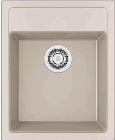 Мойка кухонная Franke SIRIUS SID 610-40, 43х53 см, врезная, тектонит (Tectonite®), прямоугольная, цвет сахара, без отверстия под смеситель, без крыла, слив-перелив, врезная в столещницу, для кухни