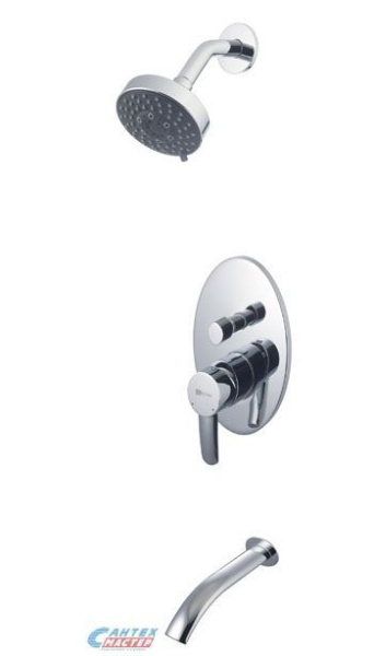 Смеситель для ванны Lemark Atlantiss встраиваемый с 5-функциональной лейкой хром LM3221C