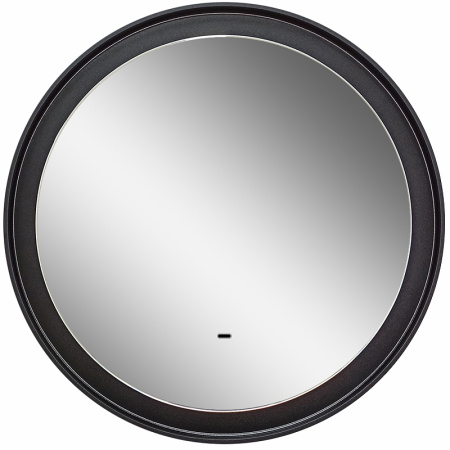Зеркало Континент "Planet Black Led", 60х60 см, с LED/ЛЕД-подсветкой, цвет рамы: черный, круглое, выключатель бесконтактный, для ванны, навесное/подвесное/настенное