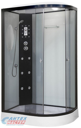 Душевая кабина 80х120х220 см Niagara Ultra (левая) поддон низкий, асимметричная, угловая, стекло тонированное, заднее стекло белое, с верхним душем, с гидромассажем, электронная, смеситель, профиль алюминий черный, прозрачное стекло, белая, закрытая Душевая кабина 80х120х220 см Niagara Ultra (левая) поддон низкий, асимметричная, угловая, стекло тонированное, заднее стекло белое, с верхним душем, с гидромассажем, электронная, смеситель, профиль алюминий черный, прозрачное стекло, белая, закрытая