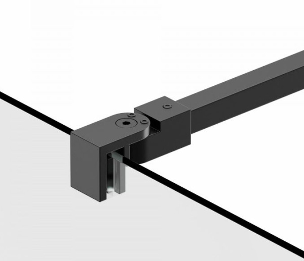 Душевая стенка Berges SKY BLACK 900x2000 прозрачное стекло, профиль чёрный матовый, без поддона, пристенная, стекло прозрачное, (без сифона) без крыши, стеклянная, алюминиевый профиль (чёрный матовый)