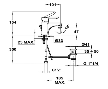 Смеситель для раковины Mofem Mambo 100 однорычажный, излив короткий, длина 107 мм, керамический, латунь, цвет хром, без донного клапана 150-0033-10