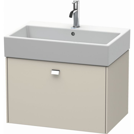 Тумба/шкафчик для консоли/столешницы Duravit Brioso под раковину 62х48х44,2 см, подвесная, ДСП, цвет: серо-коричневый/хром, 1 выдвижной ящик, прямоугольная
