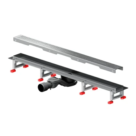 Душевой трап (лоток) AM.PM MasterFlow 800 мм комбинированный затвор со стальной матовой решеткой, цвет хром матовый, выходная труба 40/50 мм, линейный