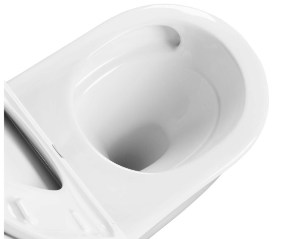 Унитаз подвесной Aquatek Лея, белый, горизонтальный (в стену) выпуск, с быстросъемным сиденьем микролифт, дюропласт, безободковый, смыв торнадо, под скрытый бачок