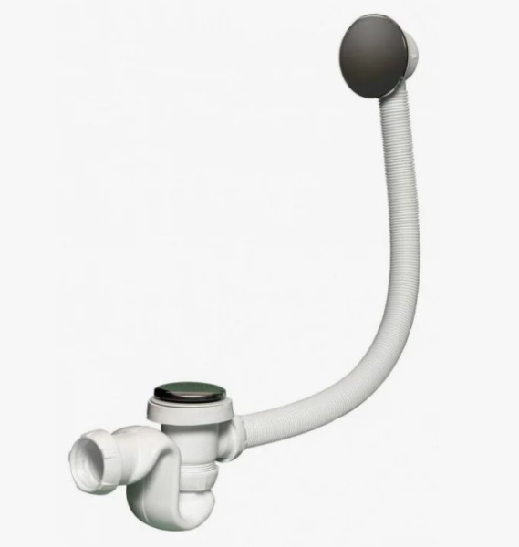 Сифон для ванны Cersanit VIRGO универсальный, клик-клак, труба слива-перелива, длина гофры: 60 см